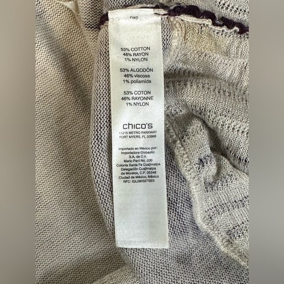 Chicos Cardigan Sweater Womens Purple Paisley Open Long Sleeve Boho Hippie Med 2 - Picture 9 of 14